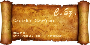 Czeider Szofron névjegykártya